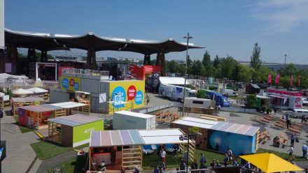 Festival-Gelände im Aufbau