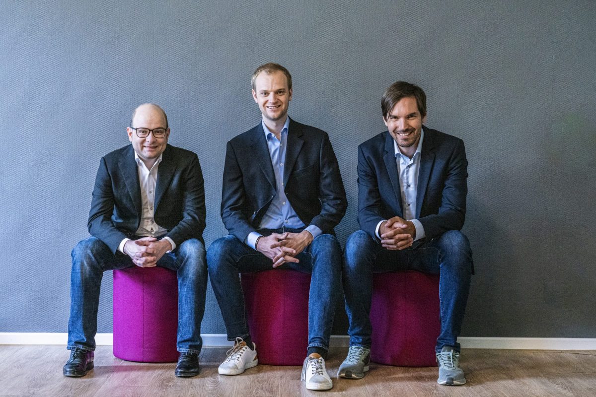 Die Celonis-Gründer Bastian Nominacher, Alexander Rinke und Martin Klenk (v.l.) Corporate Finance Award